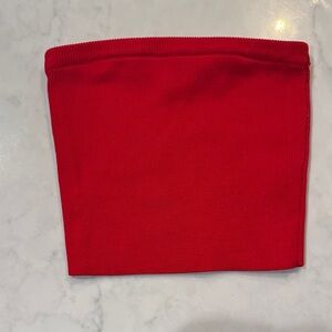 Bershka Bold Red Knit Top